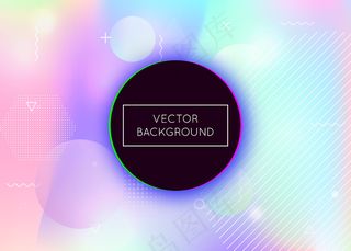 液体流体的动态形状背景。全息包豪斯