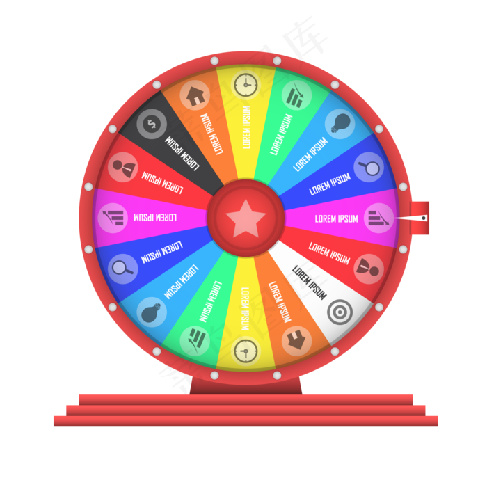 彩色活动抽奖盘矢量图