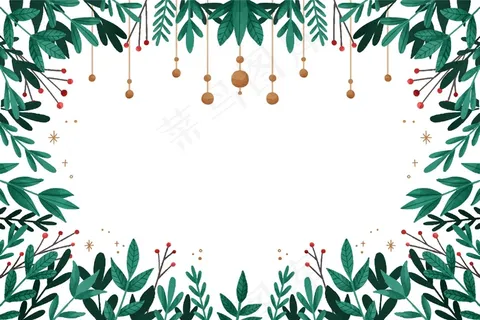 水彩画圣诞背景