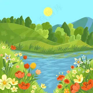 手绘式美丽春景 手绘式美丽春景