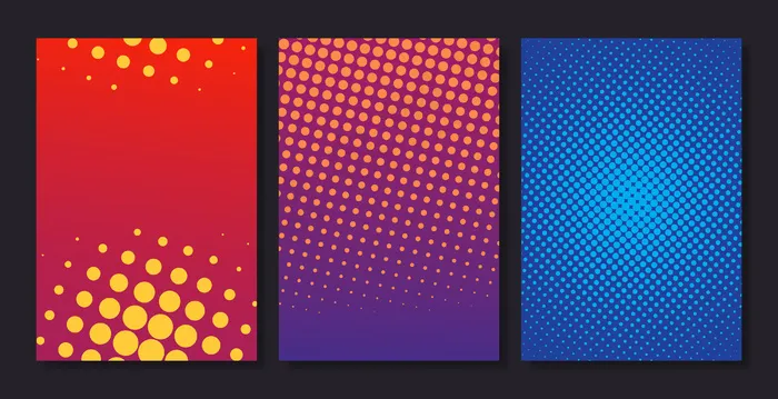 一套时尚的半色调垂直背景eps,ai矢量模版下载
