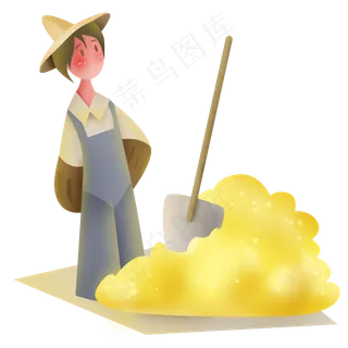 金秋劳作收粮食的农民