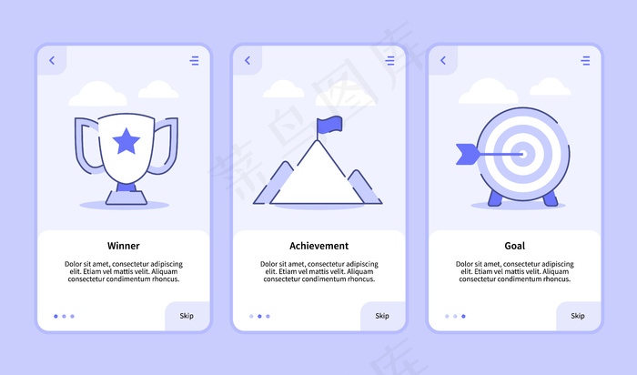 赢家成就目标登录屏幕eps,ai矢量模版下载