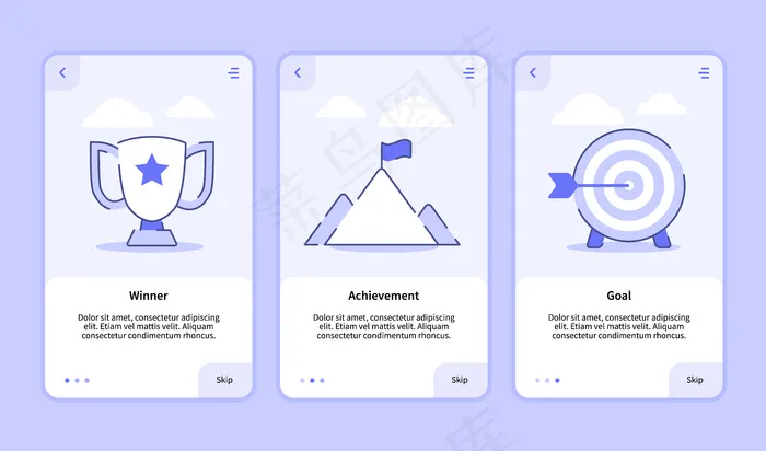 赢家成就目标登录屏幕eps,ai矢量模版下载