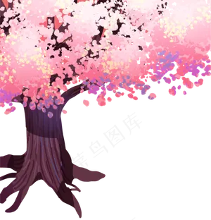 情人节七夕粉色樱花树