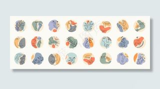 各种矢量高光覆盖的大集合。抽象背景。