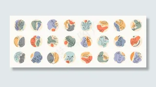 各种矢量高光覆盖的大集合。抽象背景。