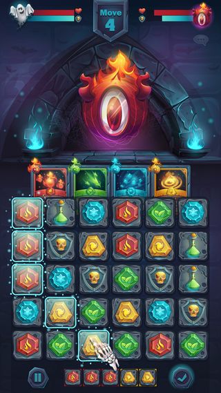 怪物战斗图形用户界面aldiablo游戏场比赛-卡通风格的插图移动格式窗口与选项按钮，游戏项目，卡。