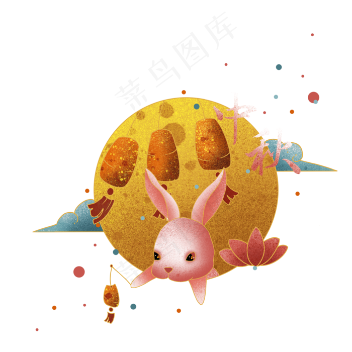 中秋节玉兔(2000X2000(DPI:300))psd模版下载