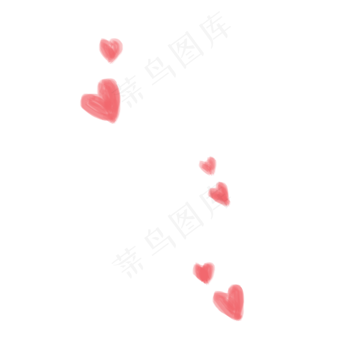 红色情人节漂浮心形元素