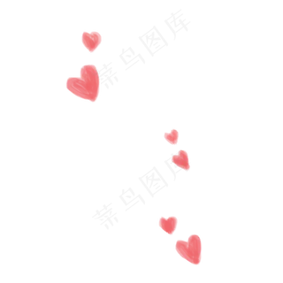 红色情人节漂浮心形元素