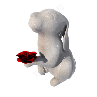 质感求婚兔子png图