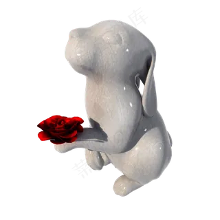 质感求婚兔子png图