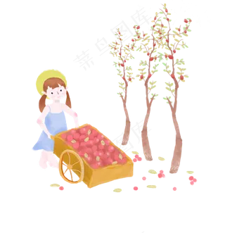 24节气之立秋女孩可商用元素