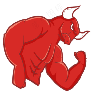 霸气牛年2021红牛肌肉强壮