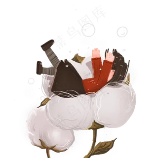 秋季节气霜降寒露之跌落棉花的女