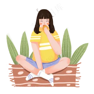 中秋节女孩在家吃月饼素材