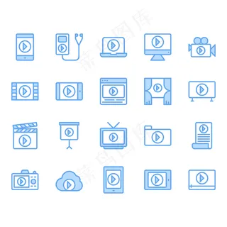 视频内容图标集