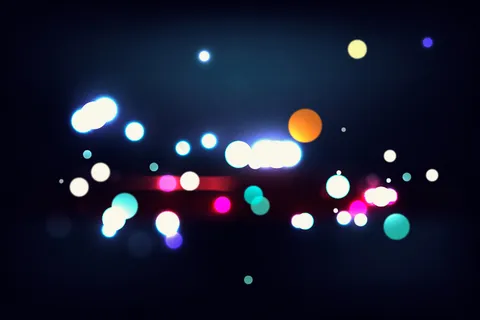 暗背景上的Bokeh灯光效果