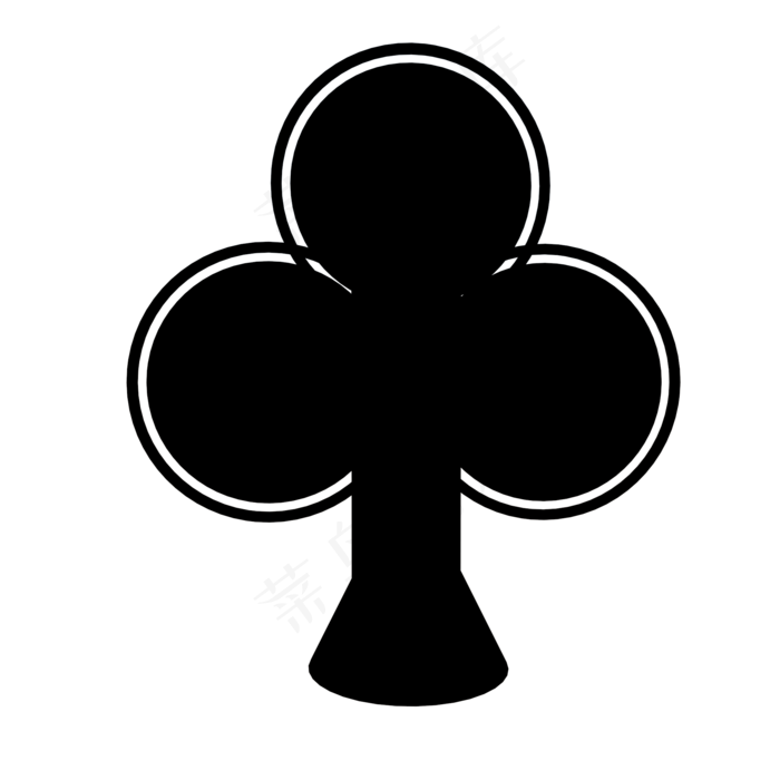 扑克牌梅花标志图标