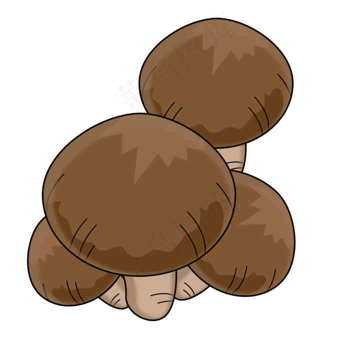 卡通平菇立秋蔬菜(2000X2000(DPI:300))psd模版下载