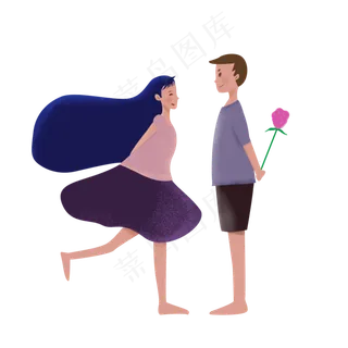 浪漫七夕情人节情侣送花节日