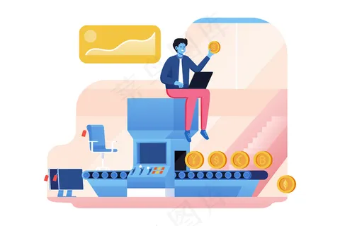 加密货币兑换机矢量图