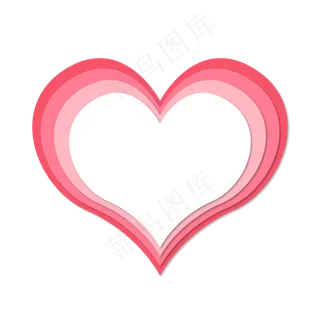 七夕节爱心立体剪纸边框