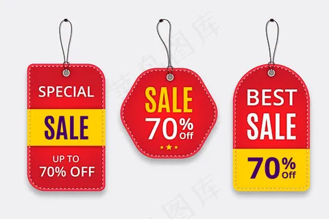 带衣架的真实销售标签系列