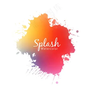 美丽的水彩彩色喷溅设计
