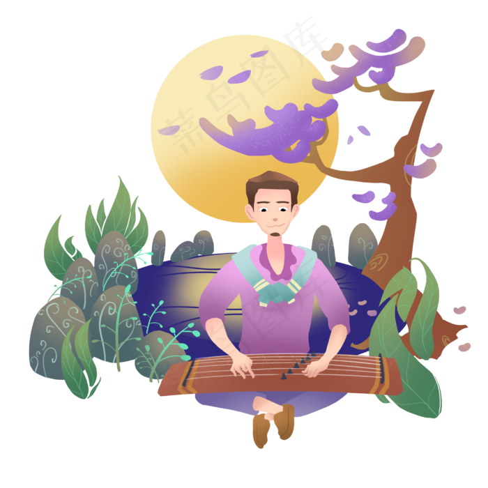 中秋月圆弹古筝