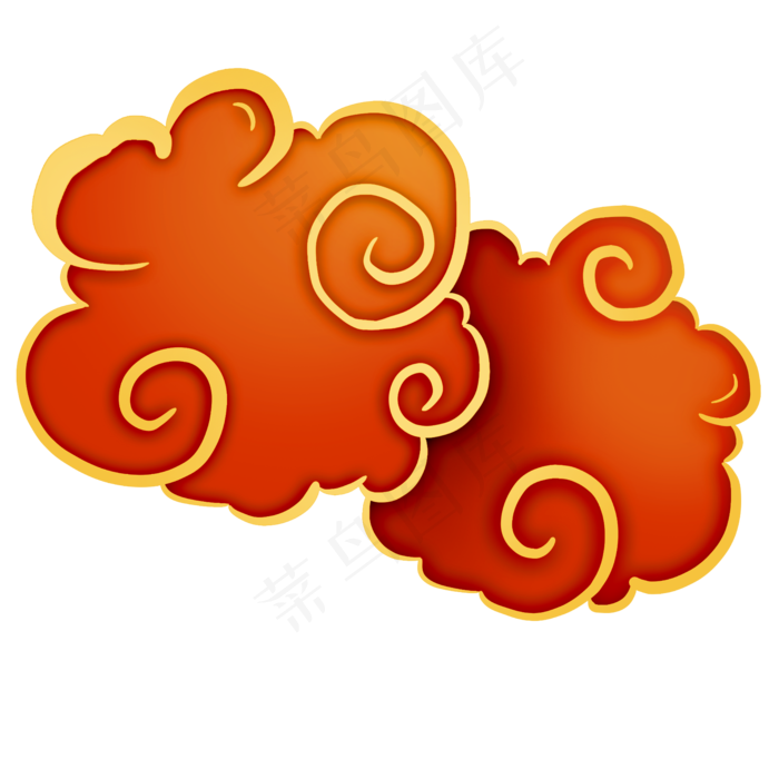 传统红色神话祥云