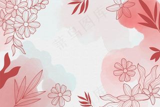 水彩背景与绘画元素