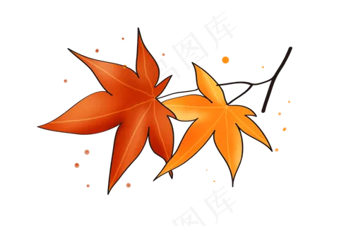 立秋手绘香山枫叶