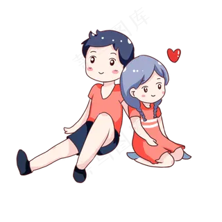 手绘卡通情侣