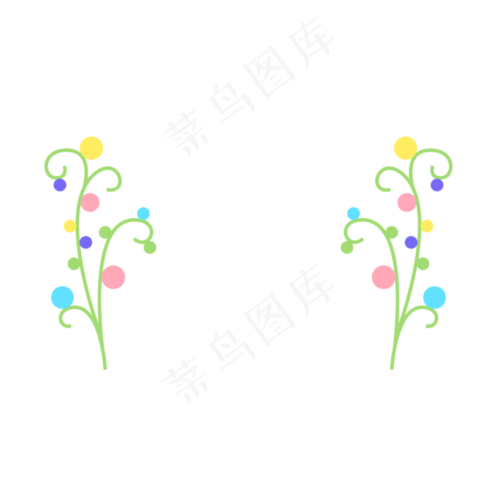 七夕节清新植物边框
