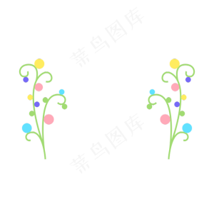 七夕节清新植物边框