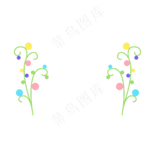 七夕节清新植物边框