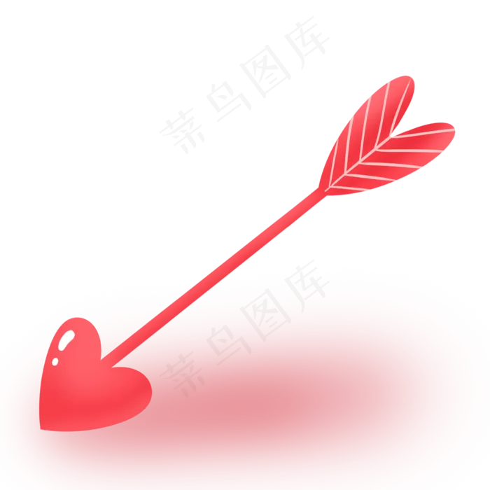 红色简约浪漫七夕箭爱心(2000X2000(DPI:300))psd模版下载
