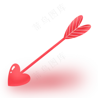 红色简约浪漫七夕箭爱心