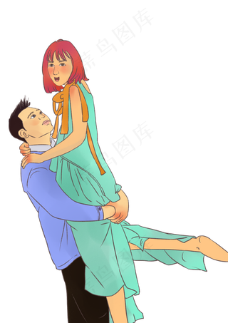 七夕海边玩耍的情侣