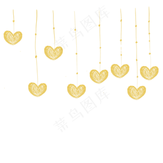 情人节挂饰金色心