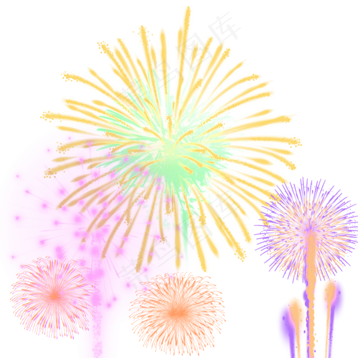 元旦美丽烟花礼花(2000X2000(DPI:300))psd模版下载