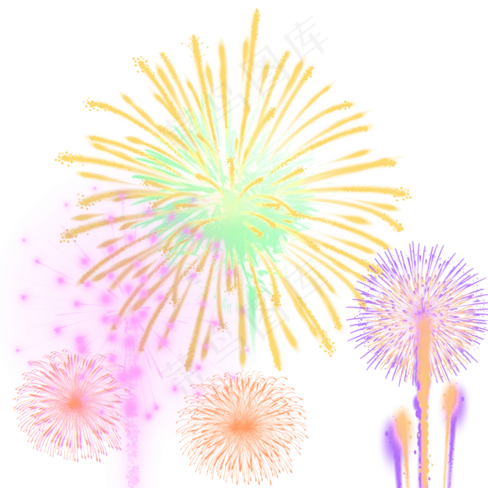 元旦美丽烟花礼花(2000X2000(DPI:300))psd模版下载
