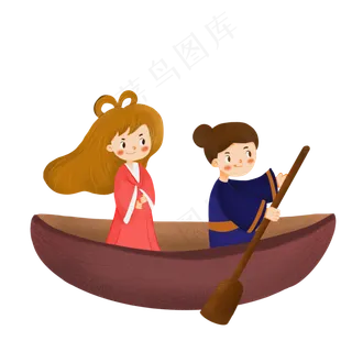 卡通七夕牛郎织女