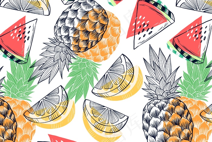 夏季图案-缩放背景