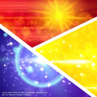 五颜六色的灯光效果与阳光闪光闪光镜头闪光效果在现实的风格组成