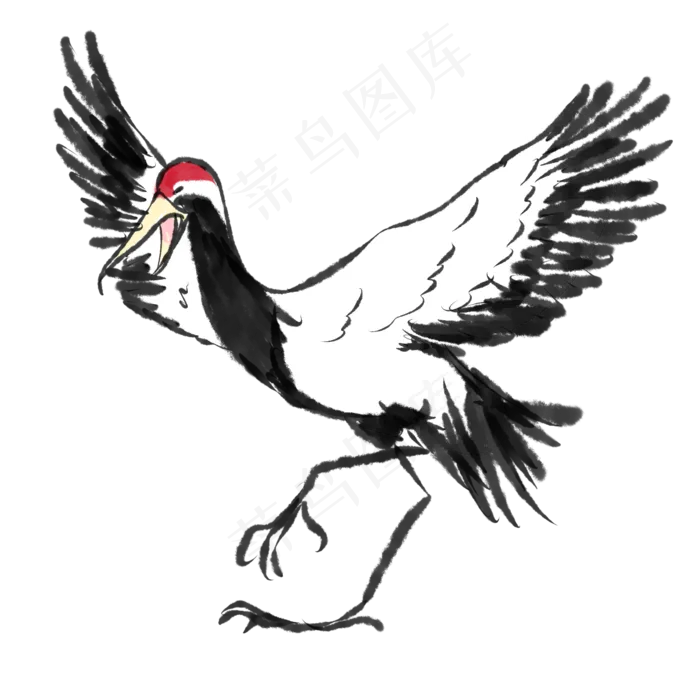 重阳节水墨仙鹤(2100X2100(DPI:300))psd模版下载