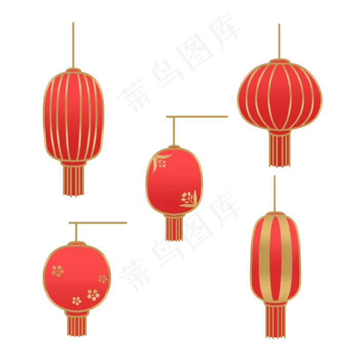 传统节日红色灯笼(2000X2000(DPI:300))psd模版下载