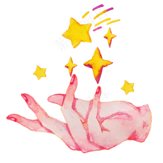 粉色的手掌和星星